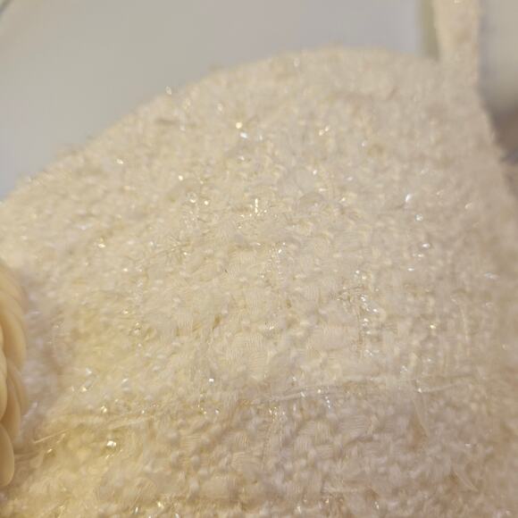 Dessy Collection Ivory Shimmer Mini Dress Size 16R NWT Wedding Fairy Angel - Picture 4 of 9